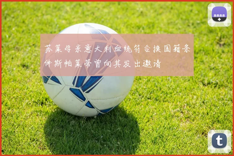 苏莱母亲意大利血统符合换国籍条件斯帕莱蒂曾向其发出邀请